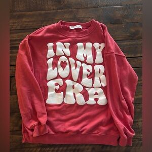Altar'd State Red Graphic Crew Neck Sweater